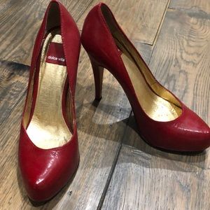 Red Patent Pumps